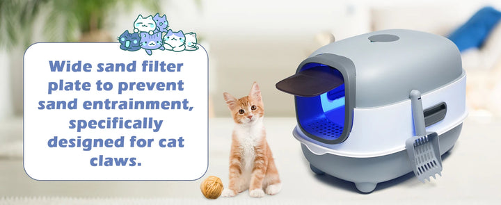 Bac à litière fermé avec UV rechargeable – Modèle "PureBox UV Plus"