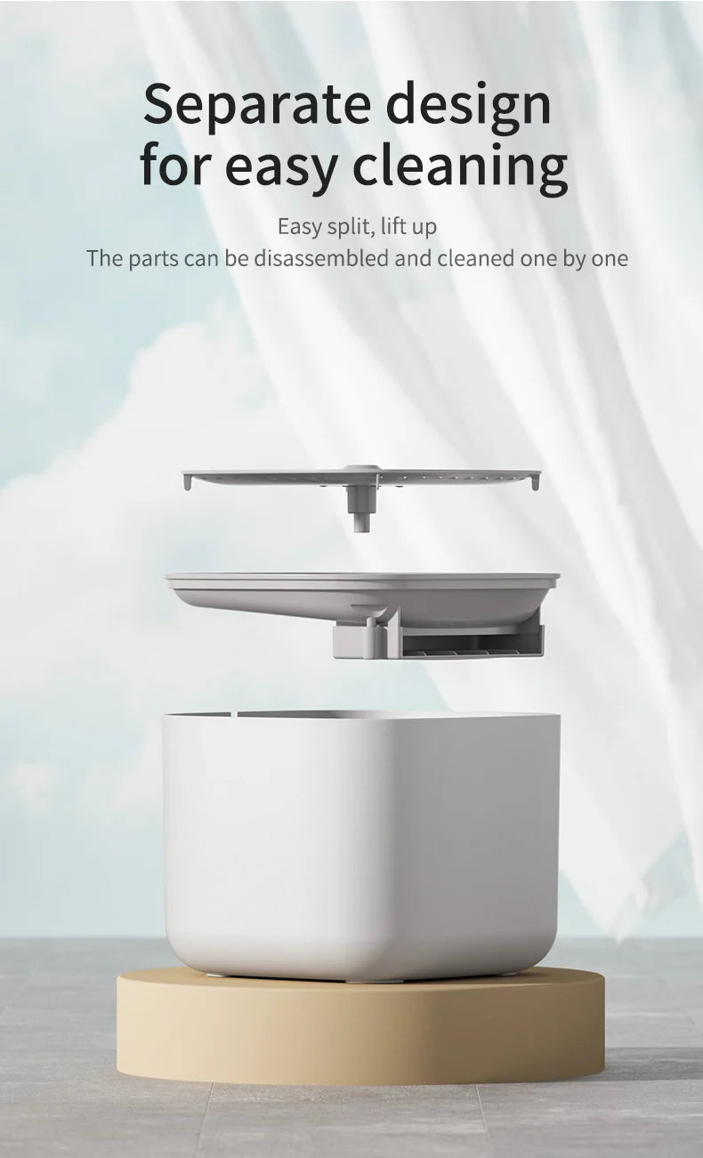 Bol séparé blanc en plastique, design facile à nettoyer avec pièces démontables.