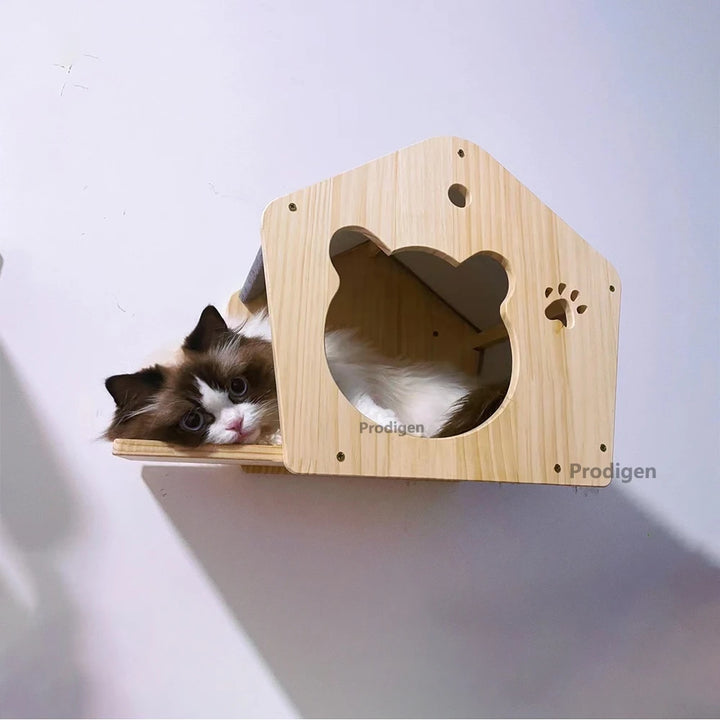 Maison en bois murale pour chat - MaisonPerchée