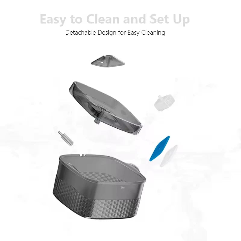 Boîte de rangement grise avec design détachable pour un nettoyage facile.