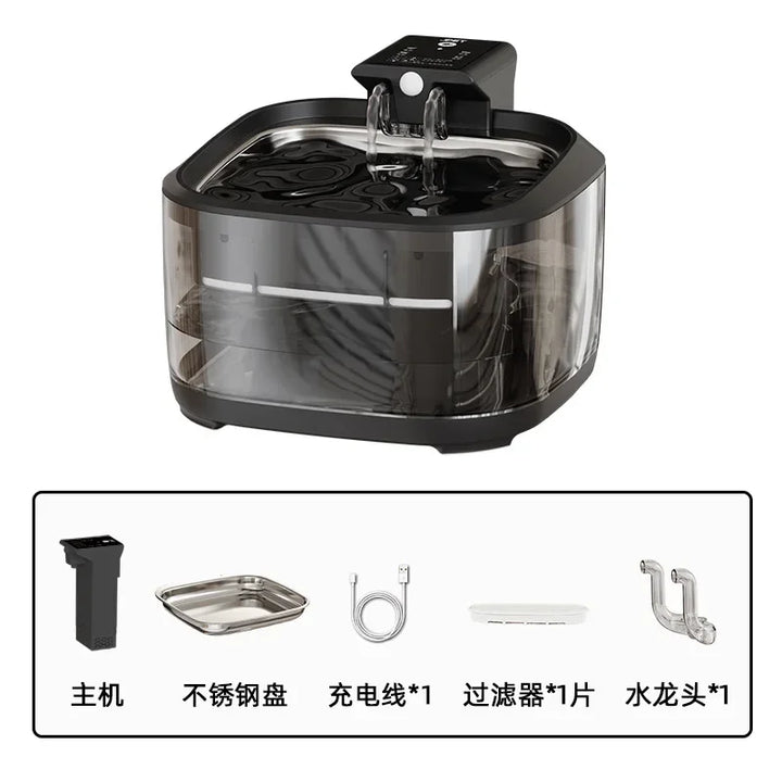 Basse à ultrasons noire, avec réservoir transparent, inclus accessoires pour nettoyage efficace.