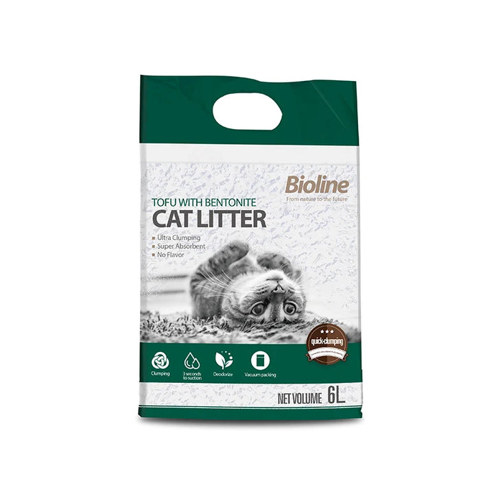 Litière pour chat tofu & bentonite 6L – Modèle "PureClump Balance"