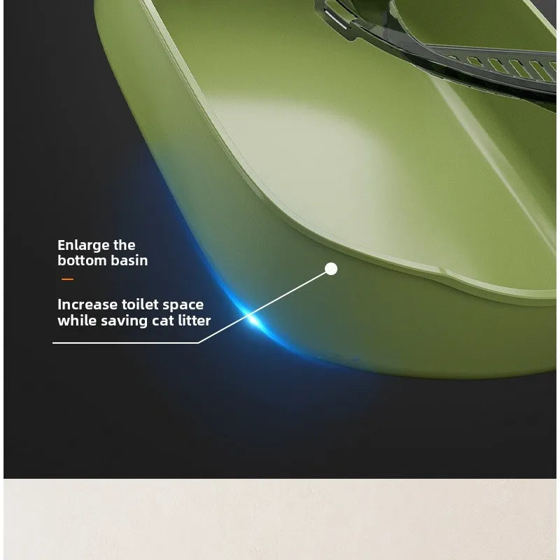 Bac à litière semi-fermé anti-projections avec pelle intégrée – Modèle "CleanEntry"