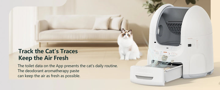 Bac à litière autonettoyant connecté 65L – Amicura Cura 2 – Modèle "SmartClean Elite"