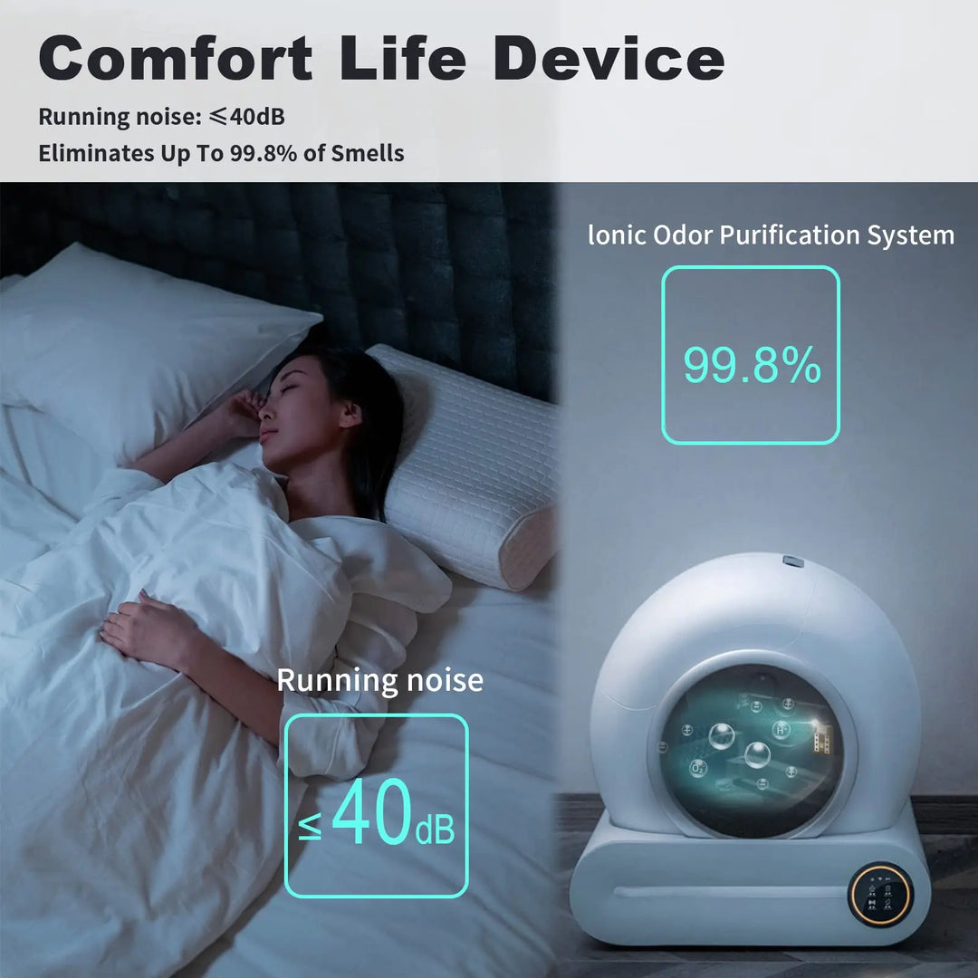 Bac à litière automatique connecté – Modèle "SmartClean Capsule Pro"