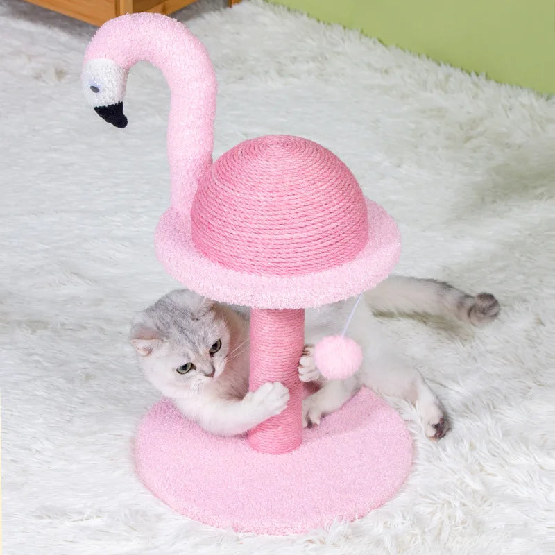 Arbre a chat design flamant rose