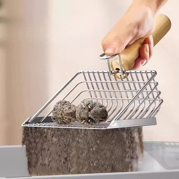 Pelle à litière double tamis inox 2-en-1 – Modèle "DualSift Pro"