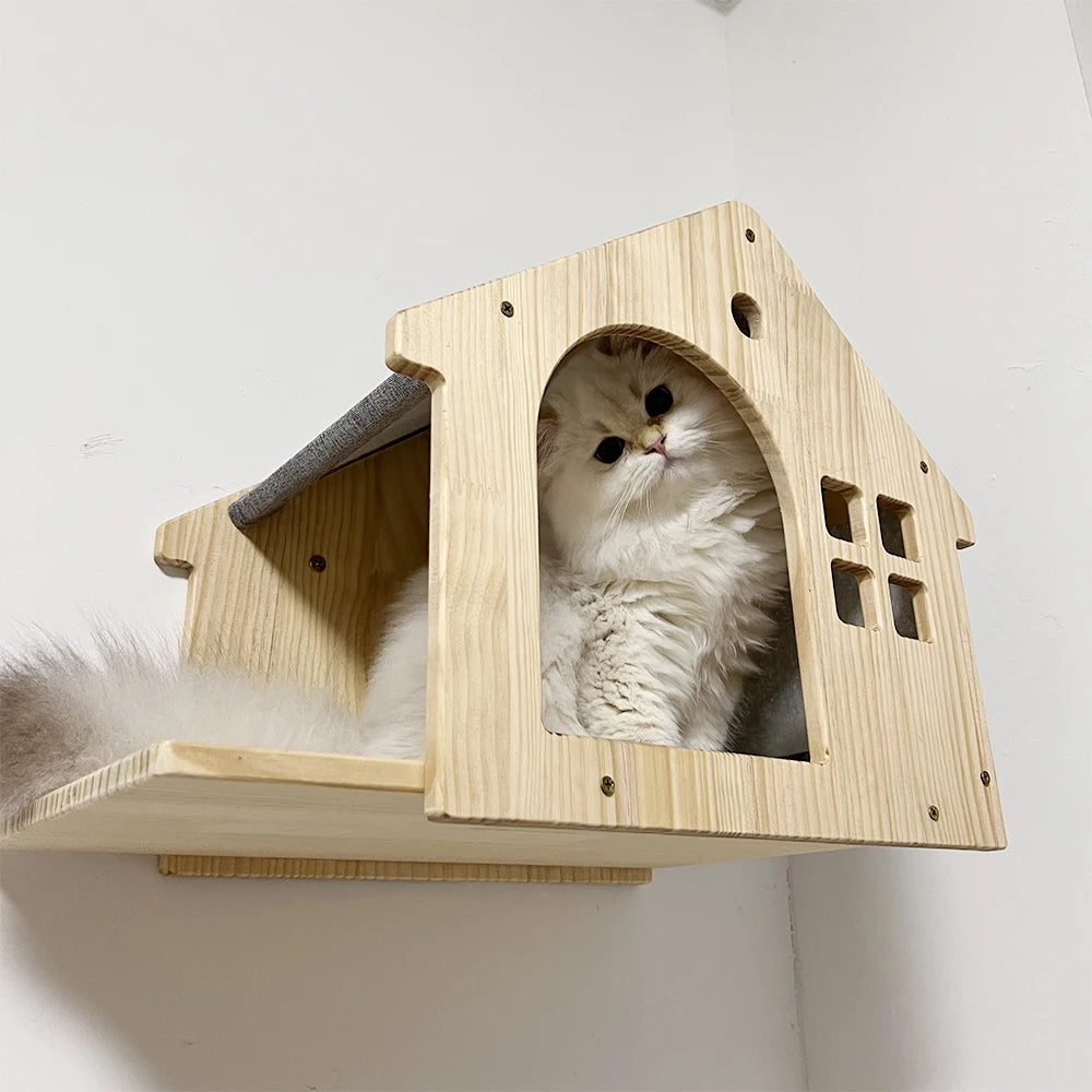 Maison en bois murale pour chat - MaisonPerchée