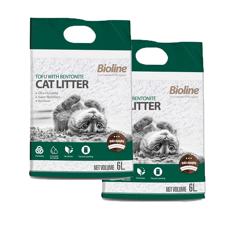 Litière pour chat tofu & bentonite 6L – Modèle "PureClump Balance"