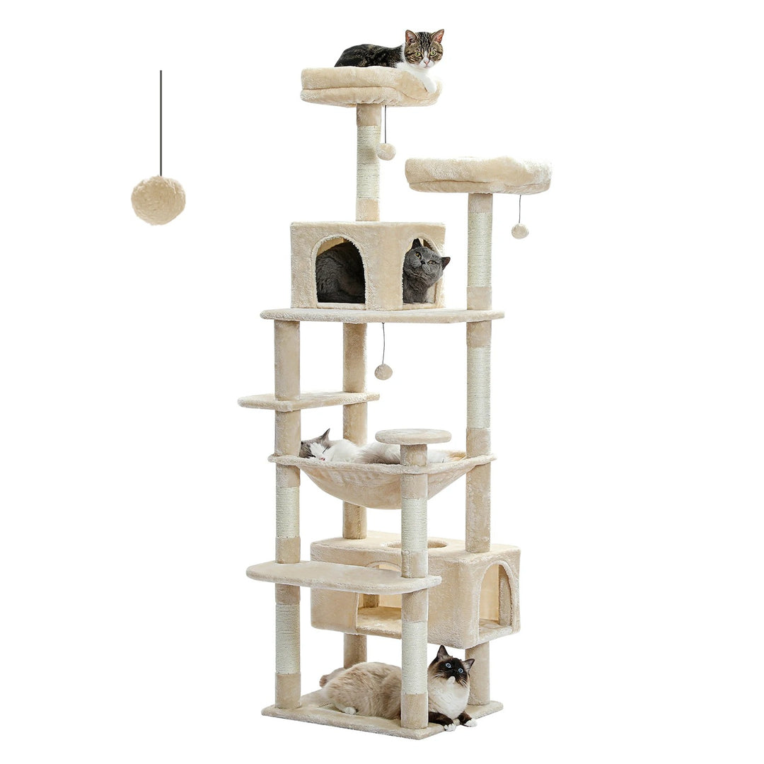 Designer cat tree with litter box - Model: "FélinLuxe"