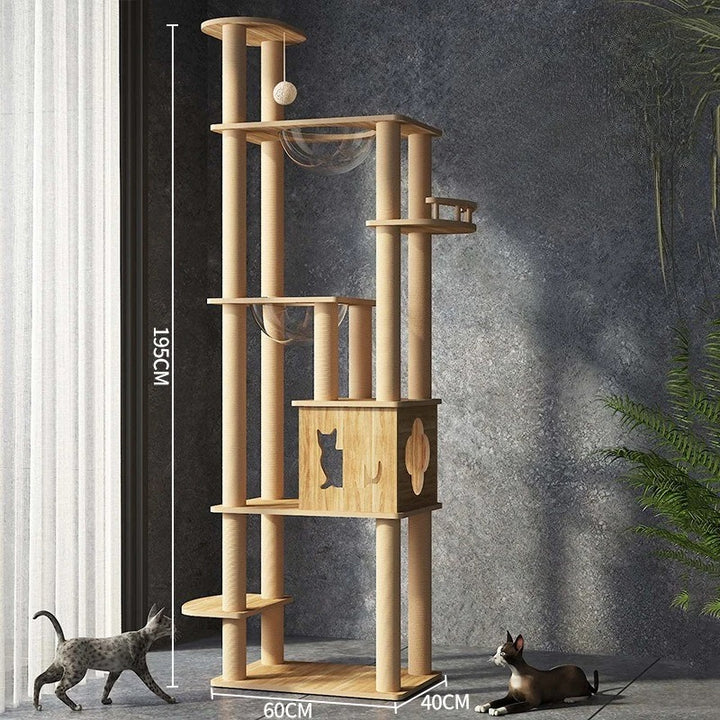 Arbre à chat en bois naturel et design - "CatForest"