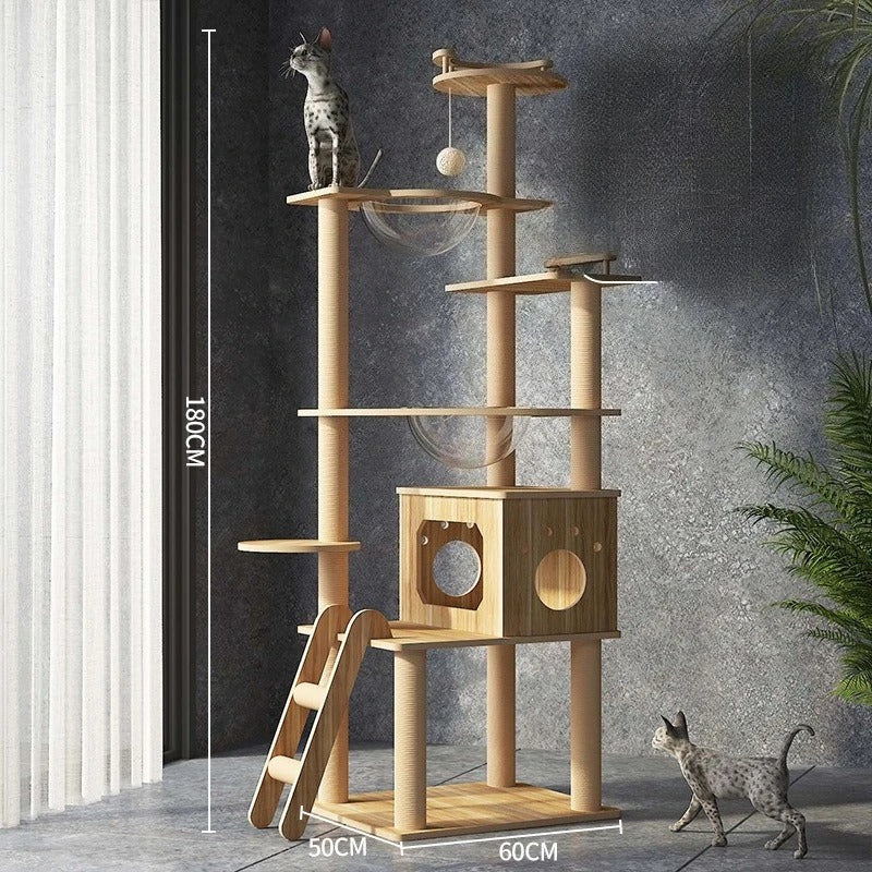 Arbre à chat en bois naturel et design - "CatForest"