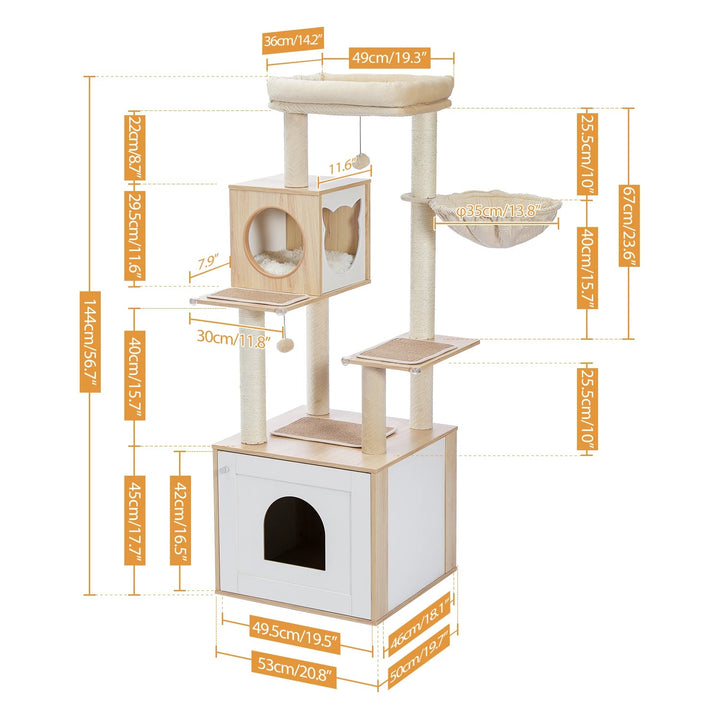 Arbre a chat design en bois - Modèle CozyWood