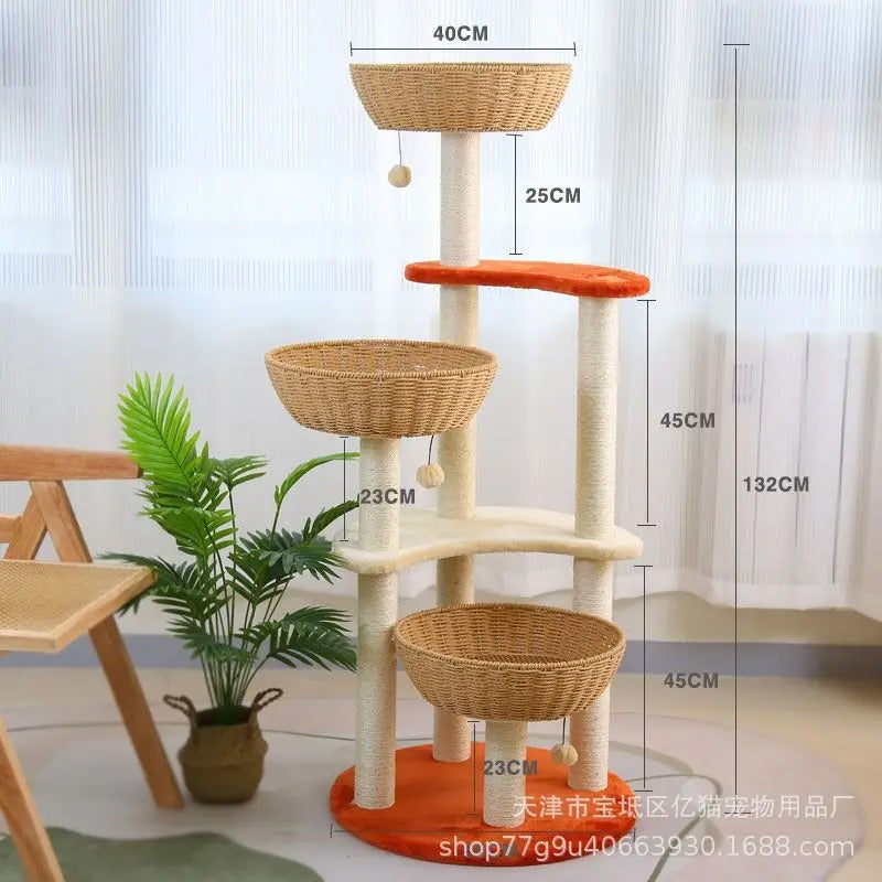 Arbre a chat Design en Bois Massif - Modèle SkyNest