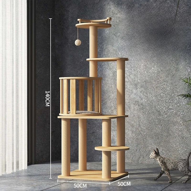 Arbre à chat en bois naturel et design - "CatForest"