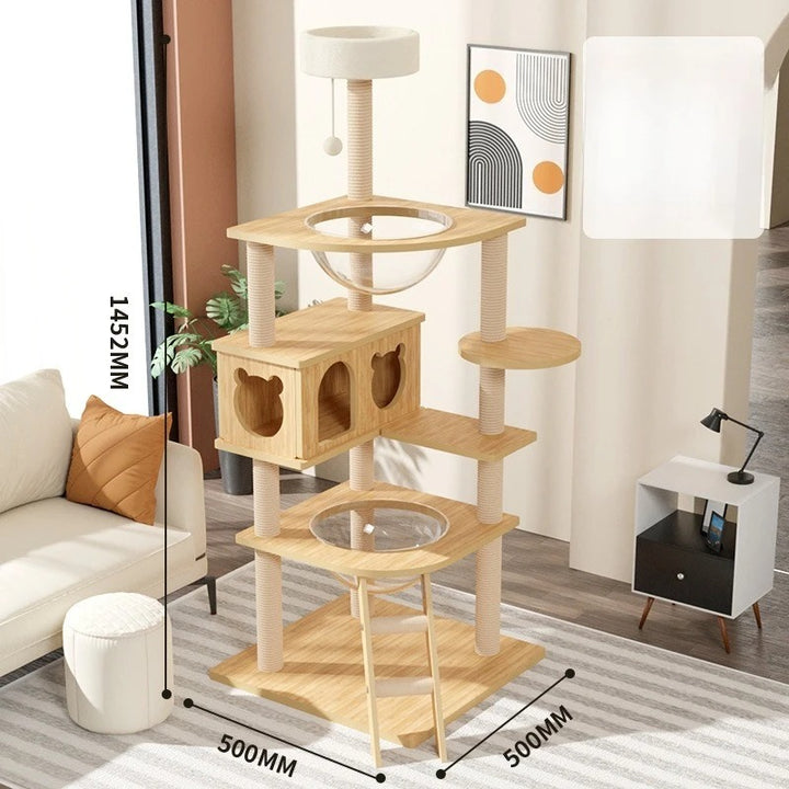 Arbre à chat en bois naturel et design - "CatForest"