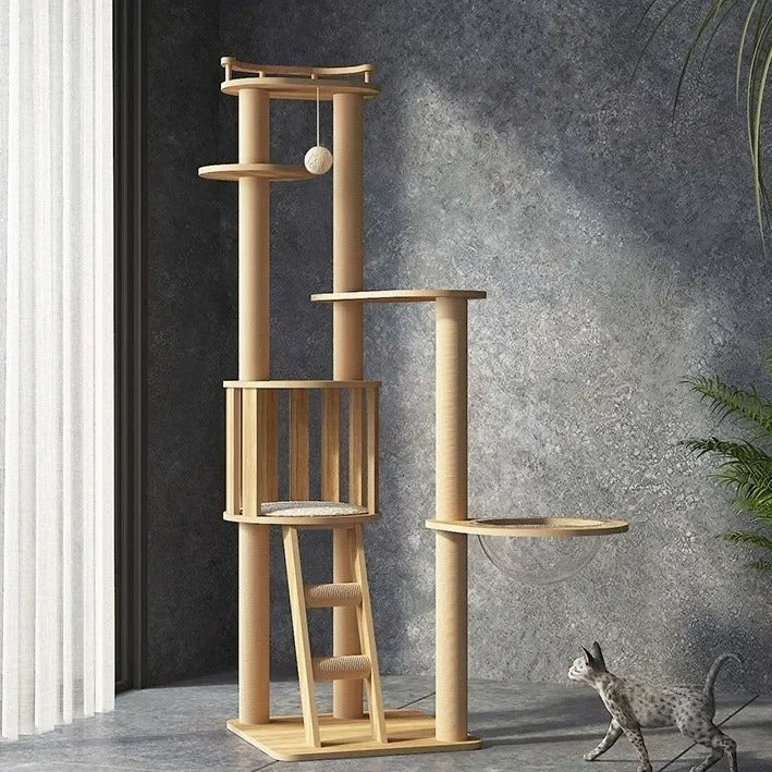 Arbre à chat en bois naturel et design - "CatForest"