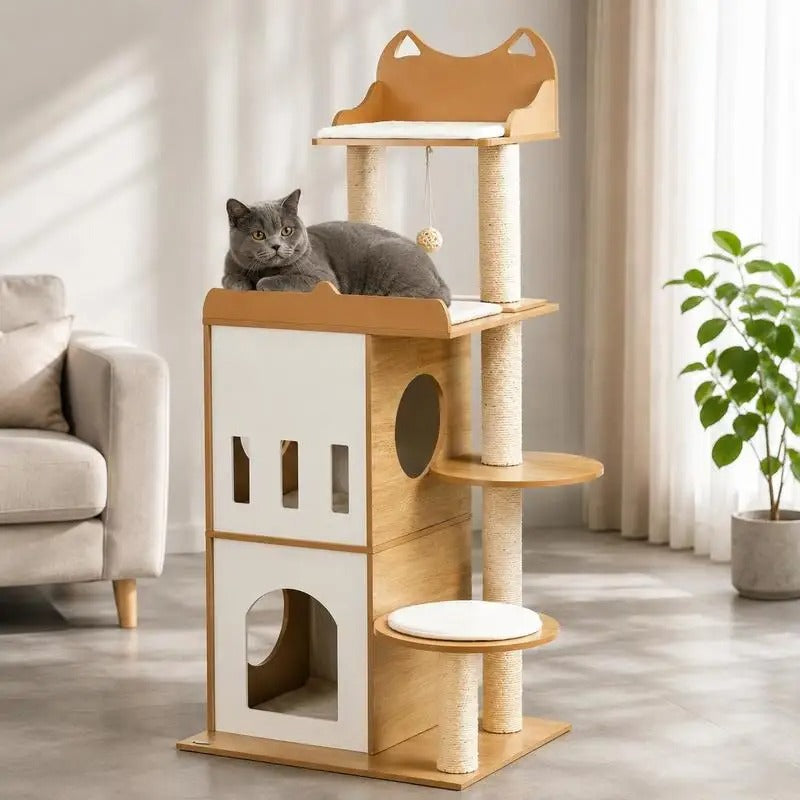 Arbre a chat design en bois - Modèle CozyCondos
