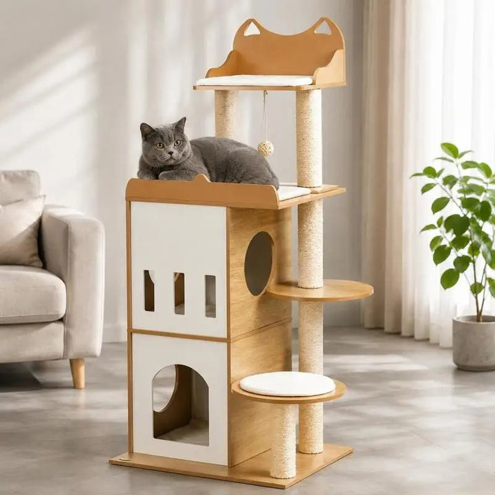 Arbre a chat design en bois - Modèle CozyCondos