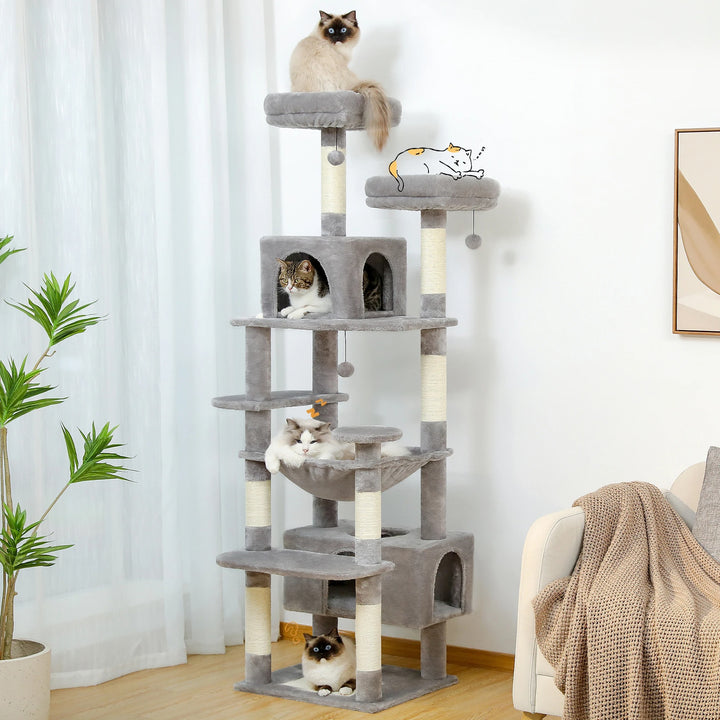 Designer cat tree with litter box - Model: "FélinLuxe"