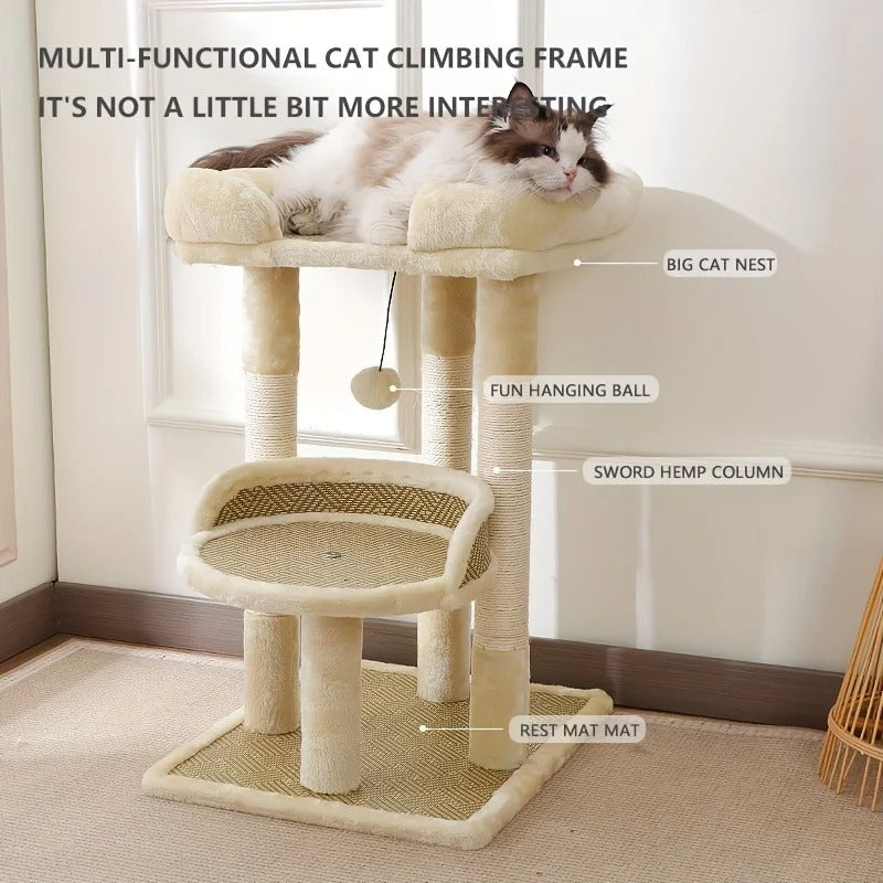 Designer wooden and sisal cat tree - Model: ChicCat