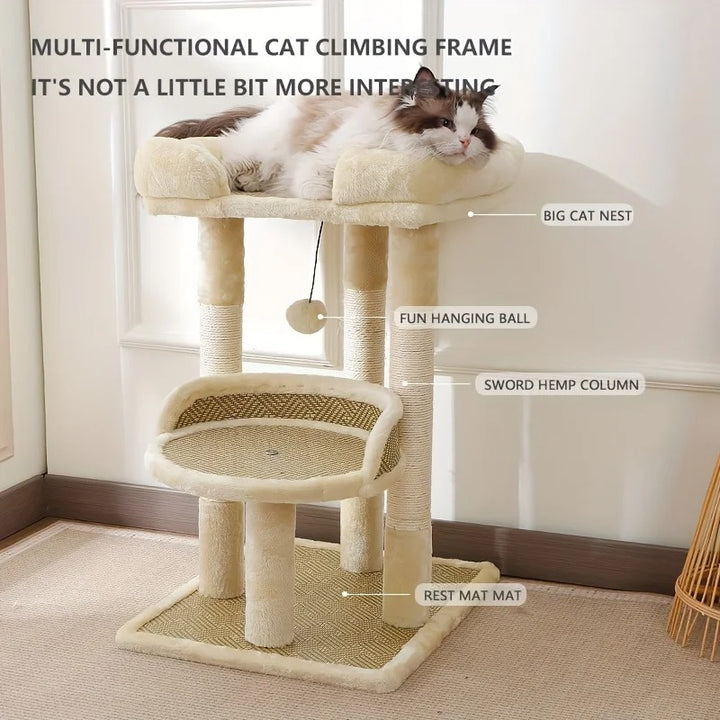 Designer wooden and sisal cat tree - Model: ChicCat