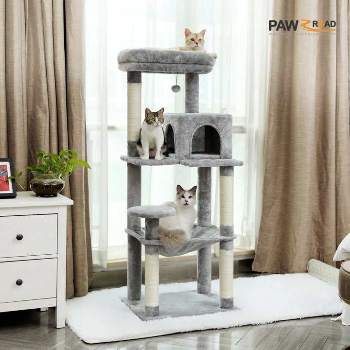Arbre à chat moderne avec condo et perchoir - Modèle : "MajesticTower"