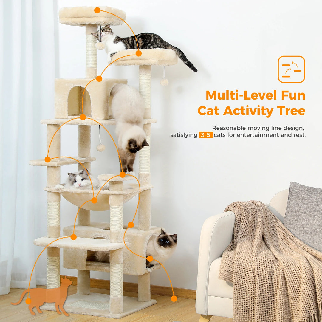 Designer cat tree with litter box - Model: "FélinLuxe"