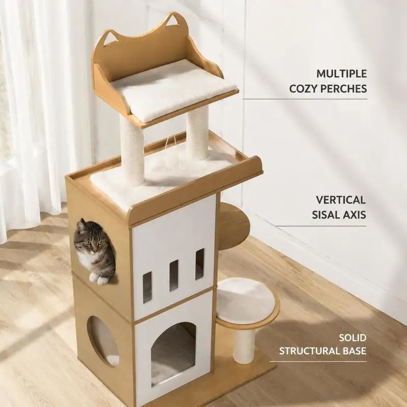 Arbre a chat design en bois - Modèle CozyCondos
