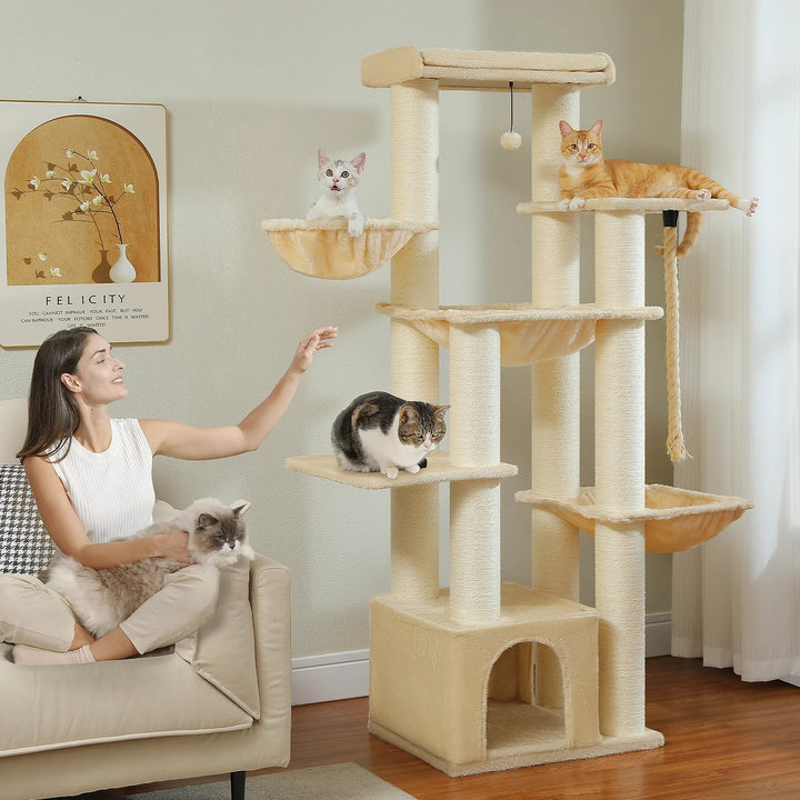 Arbre à chat Maine Coon pour grands chats - Modèle : "MaxiPlaisir"