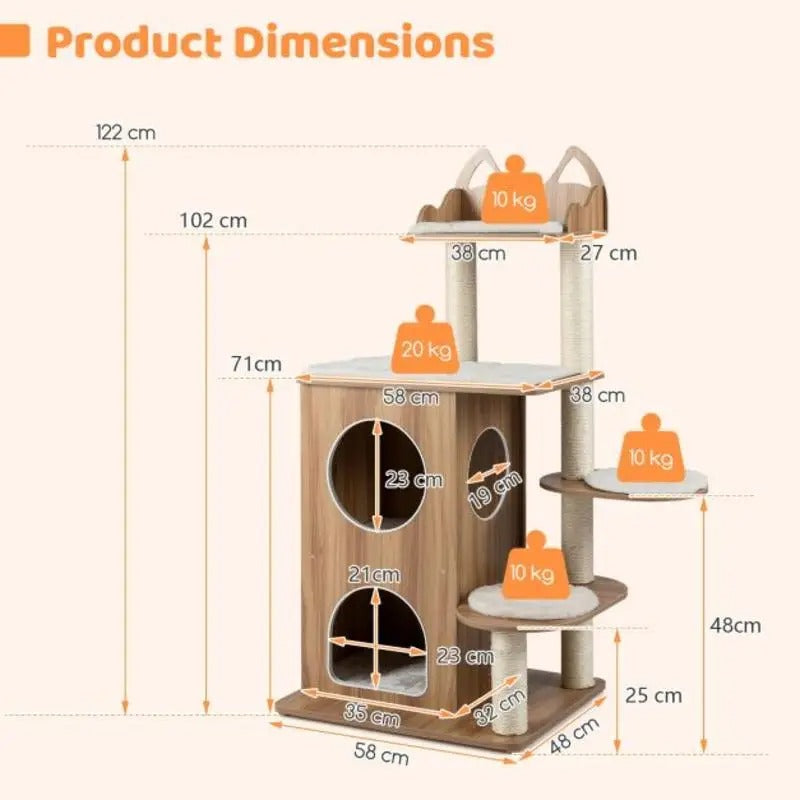 Arbre a chat design en bois - Modèle CozyCondos