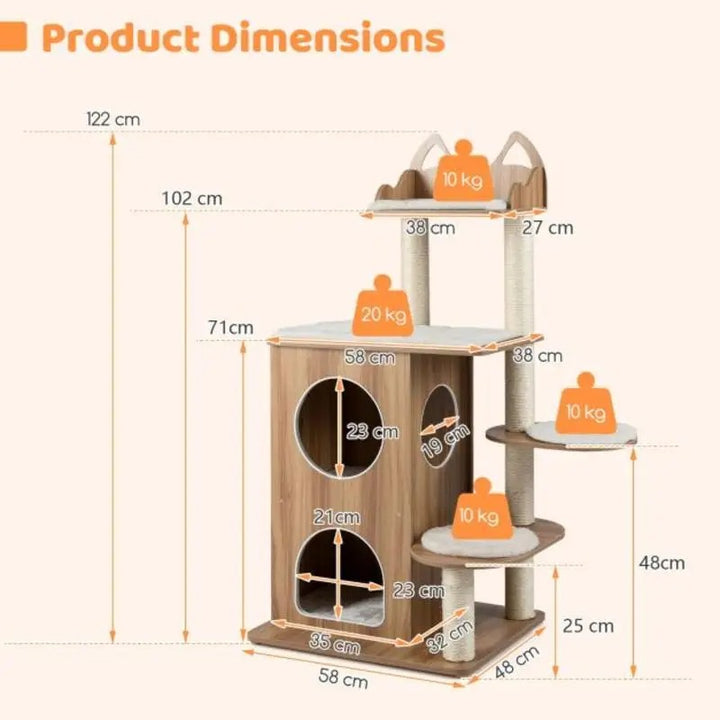 Arbre a chat design en bois - Modèle CozyCondos