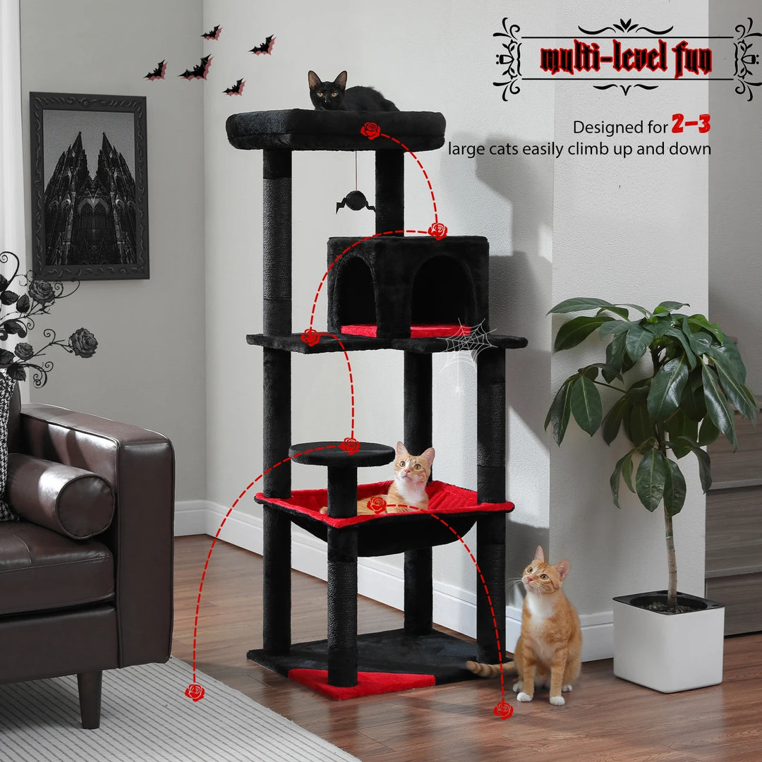 Arbre à chat moderne avec condo et perchoir - Modèle : "MajesticTower"