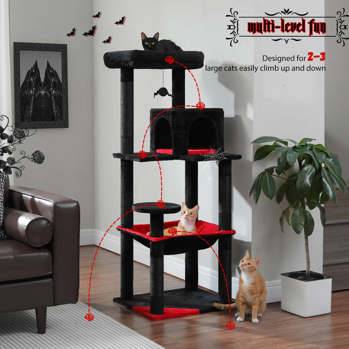 Arbre à chat moderne avec condo et perchoir - Modèle : "MajesticTower"