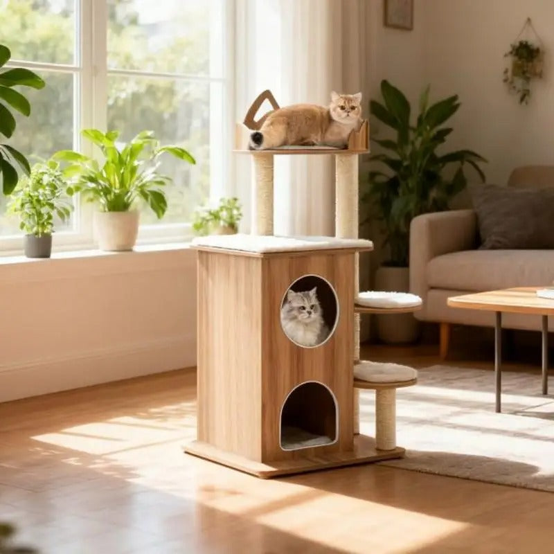 Arbre a chat design en bois - Modèle CozyCondos