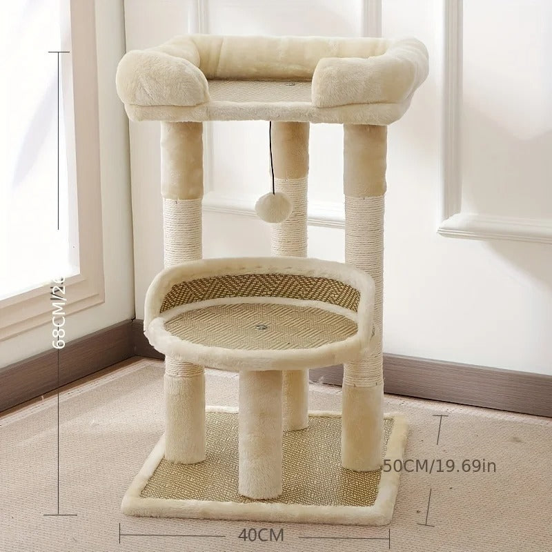 Designer wooden and sisal cat tree - Model: ChicCat