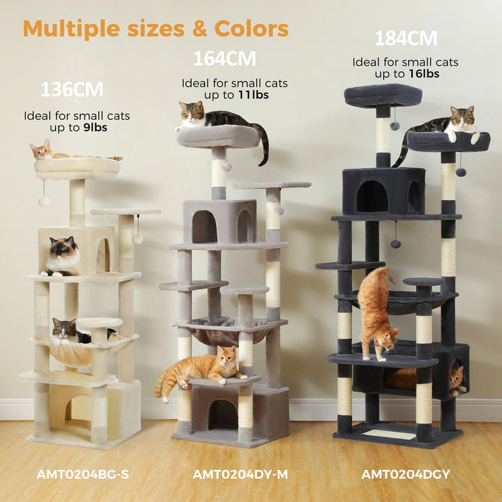 Designer cat tree with litter box - Model: "FélinLuxe"