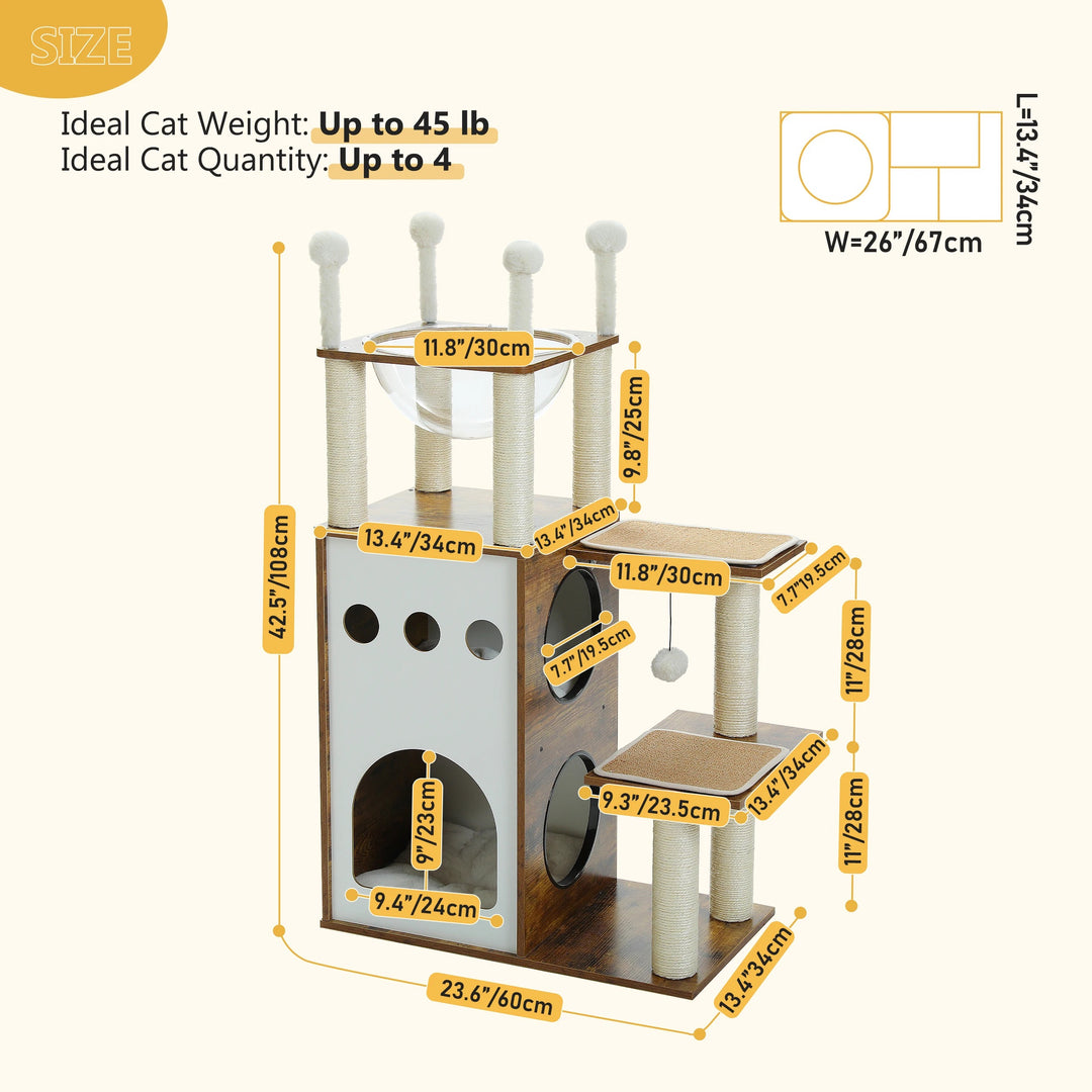 Arbre a chat design en bois - Modèle CozyCondos