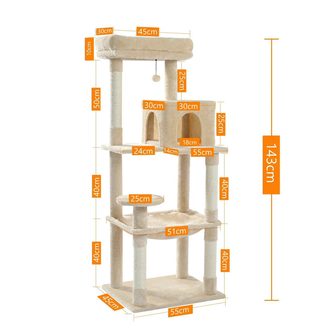 Arbre à chat moderne avec condo et perchoir - Modèle : "MajesticTower"