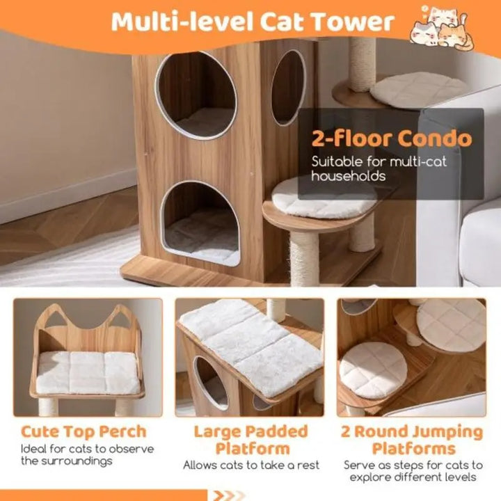 Arbre a chat design en bois - Modèle CozyCondos