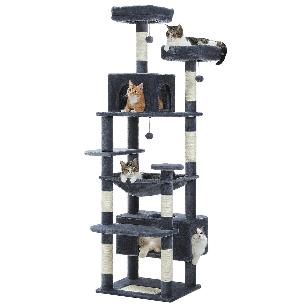 Designer cat tree with litter box - Model: "FélinLuxe"