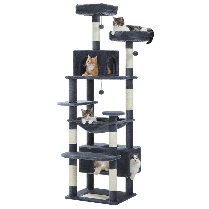 Designer cat tree with litter box - Model: "FélinLuxe"