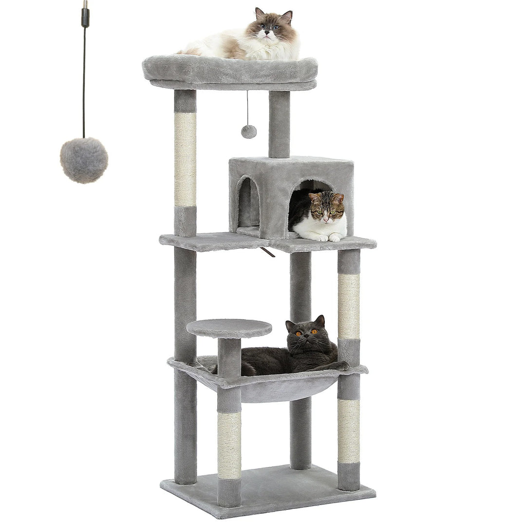 Arbre à chat moderne avec condo et perchoir - Modèle : "MajesticTower"