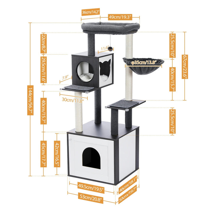 Arbre a chat design en bois - Modèle CozyWood