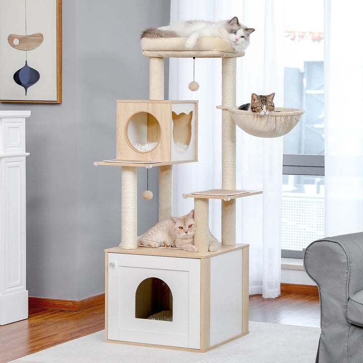 Arbre a chat design en bois - Modèle CozyWood