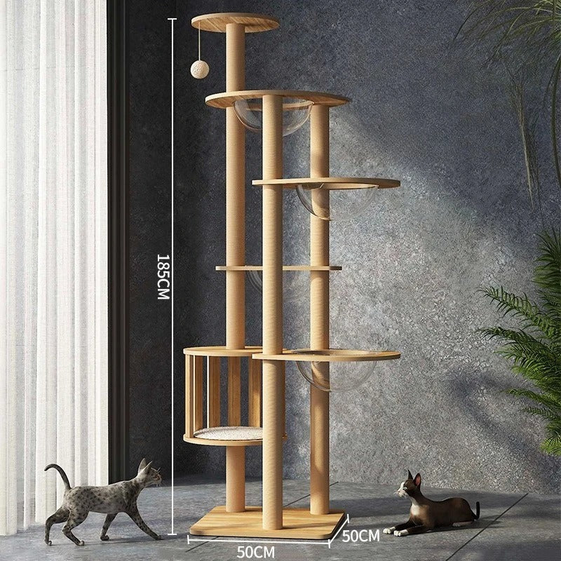 Arbre à chat en bois naturel et design - "CatForest"