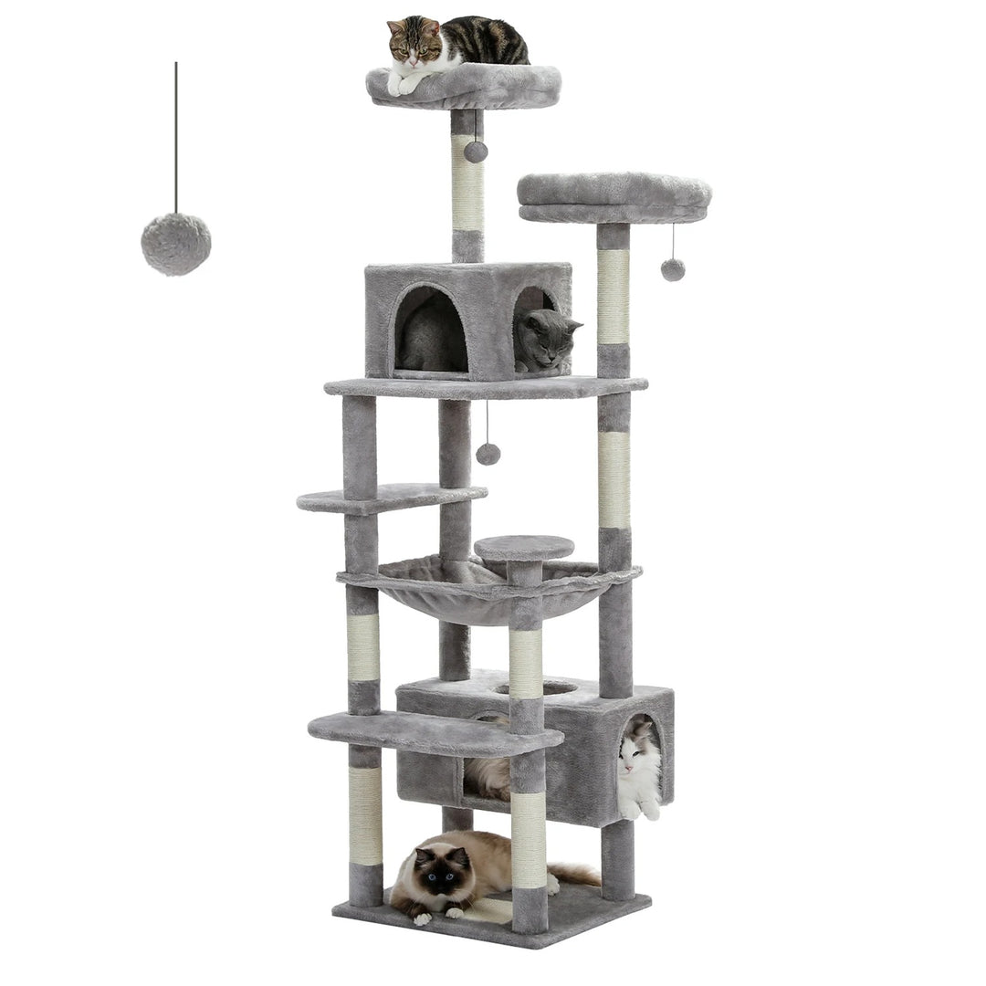 Designer cat tree with litter box - Model: "FélinLuxe"